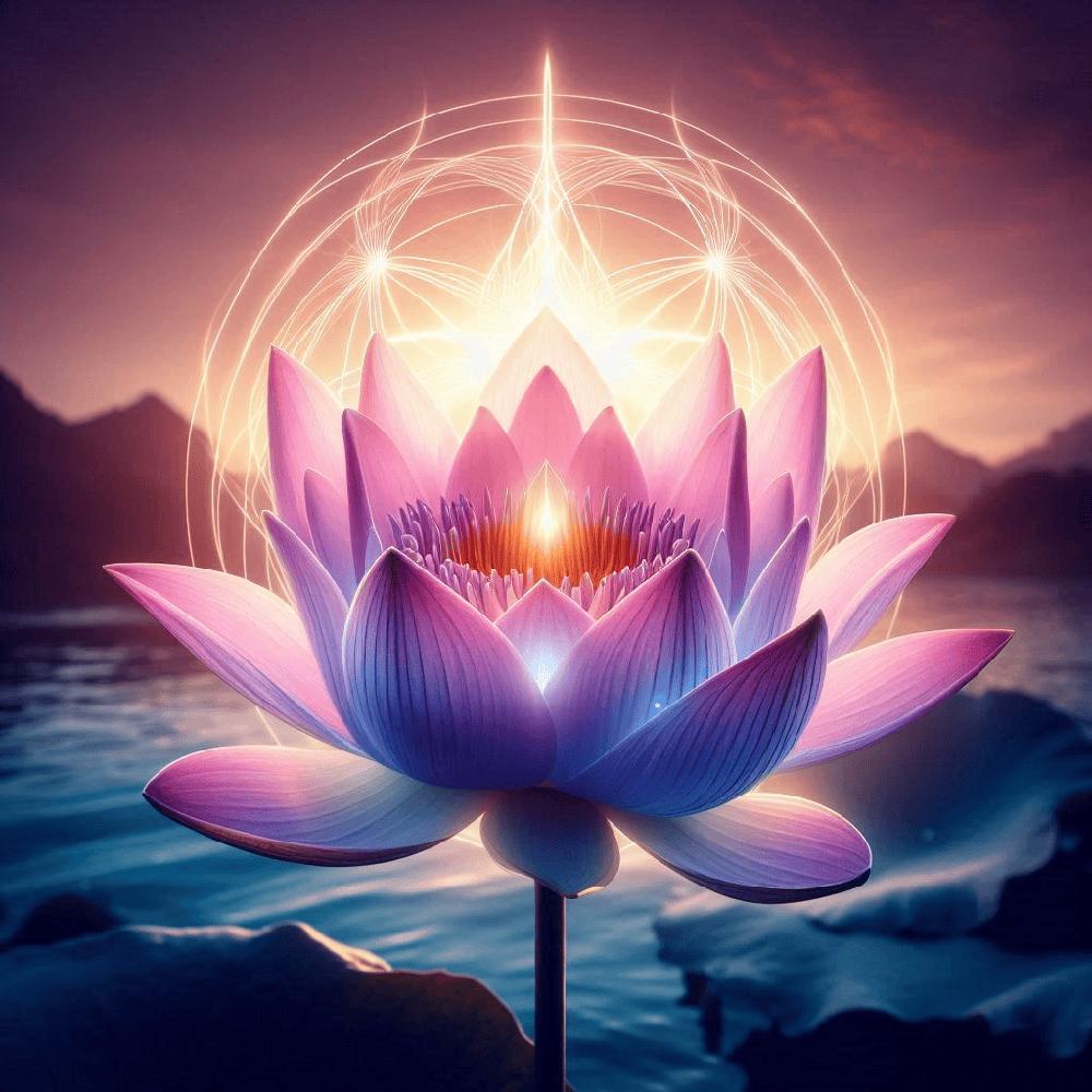 lotus flower, symbolizing spiritual growth and energy